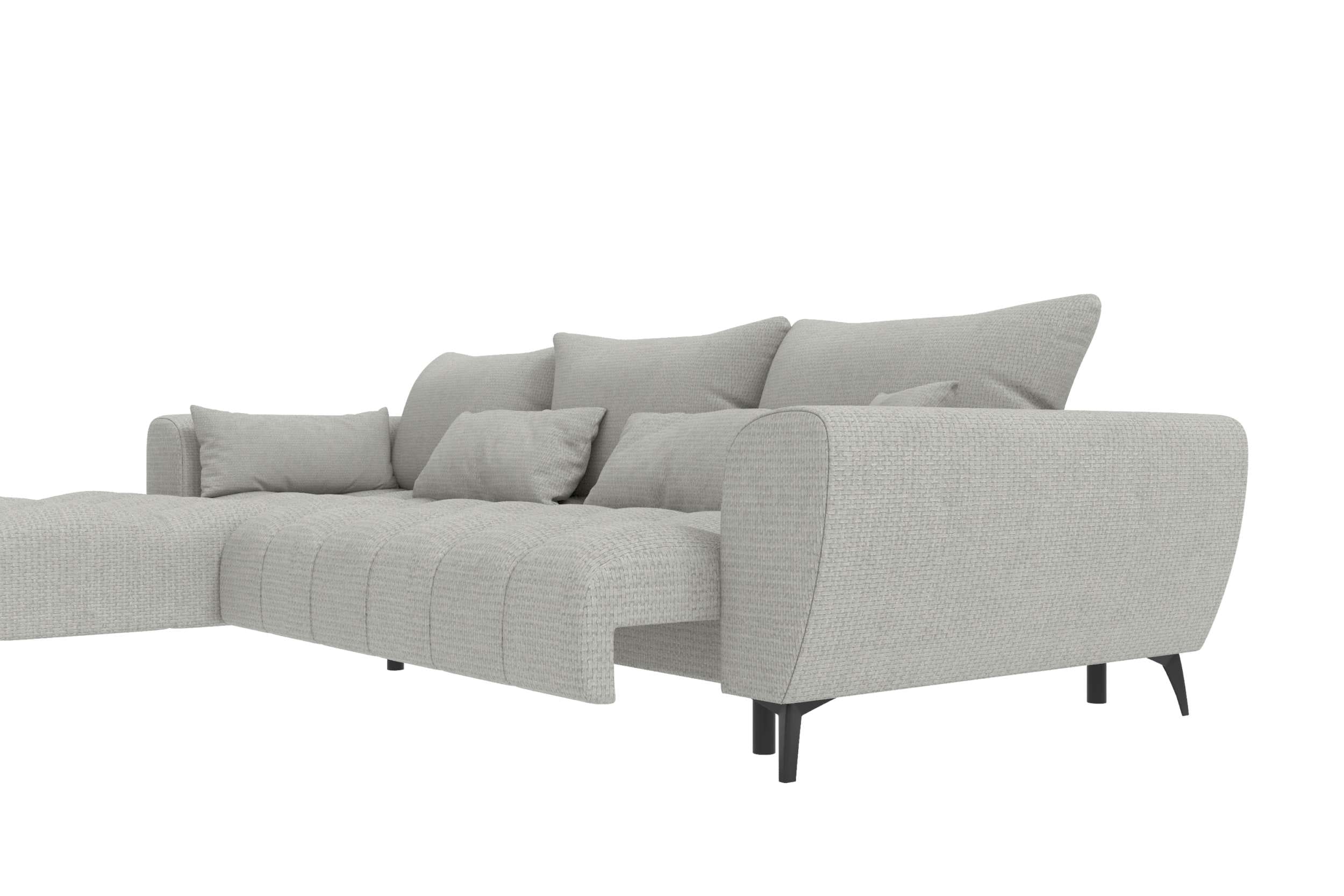 Stoff Ecksofa Avino L Form silber