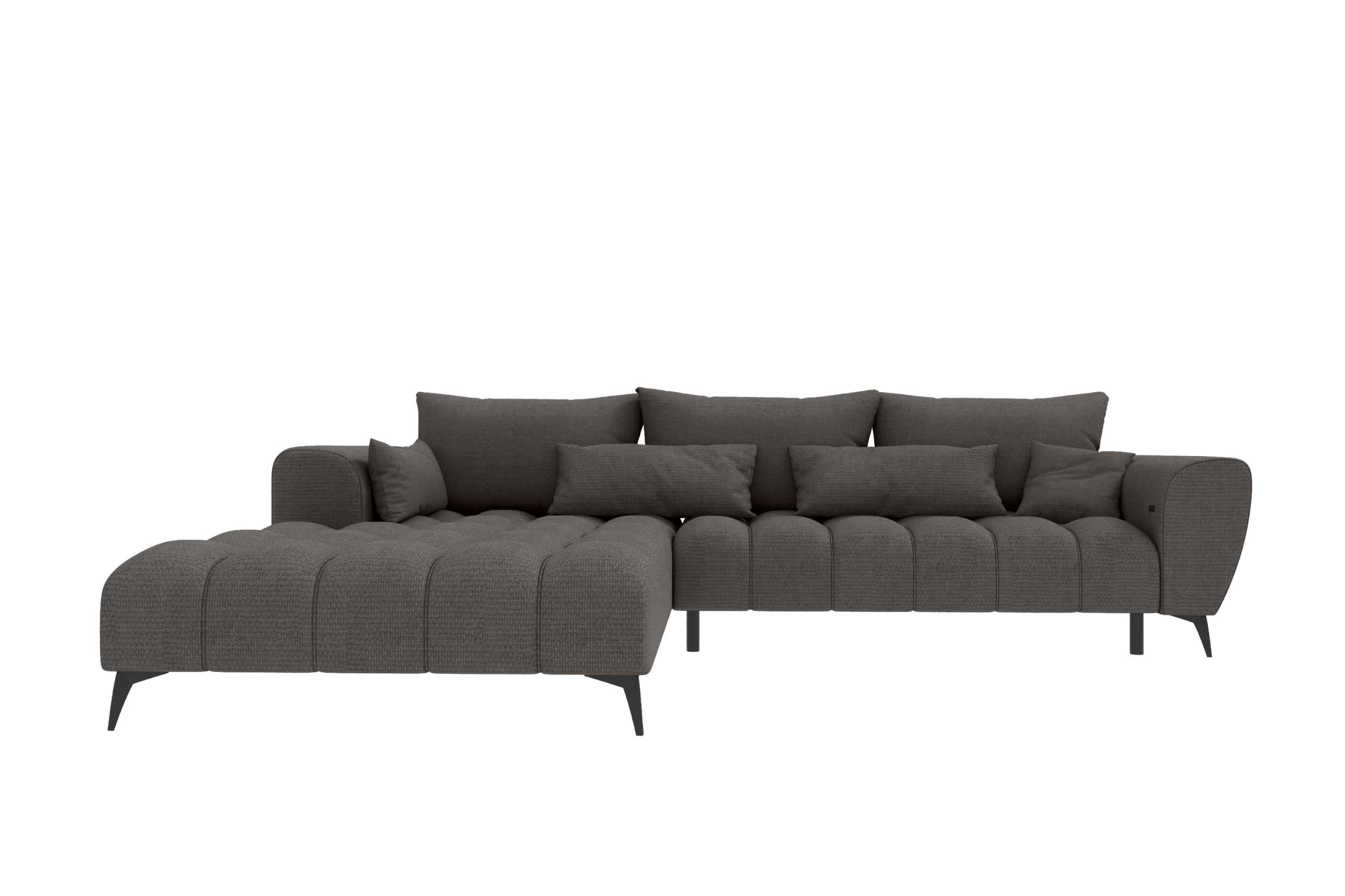 Stoff Ecksofa Avino L-Form Anthrazit