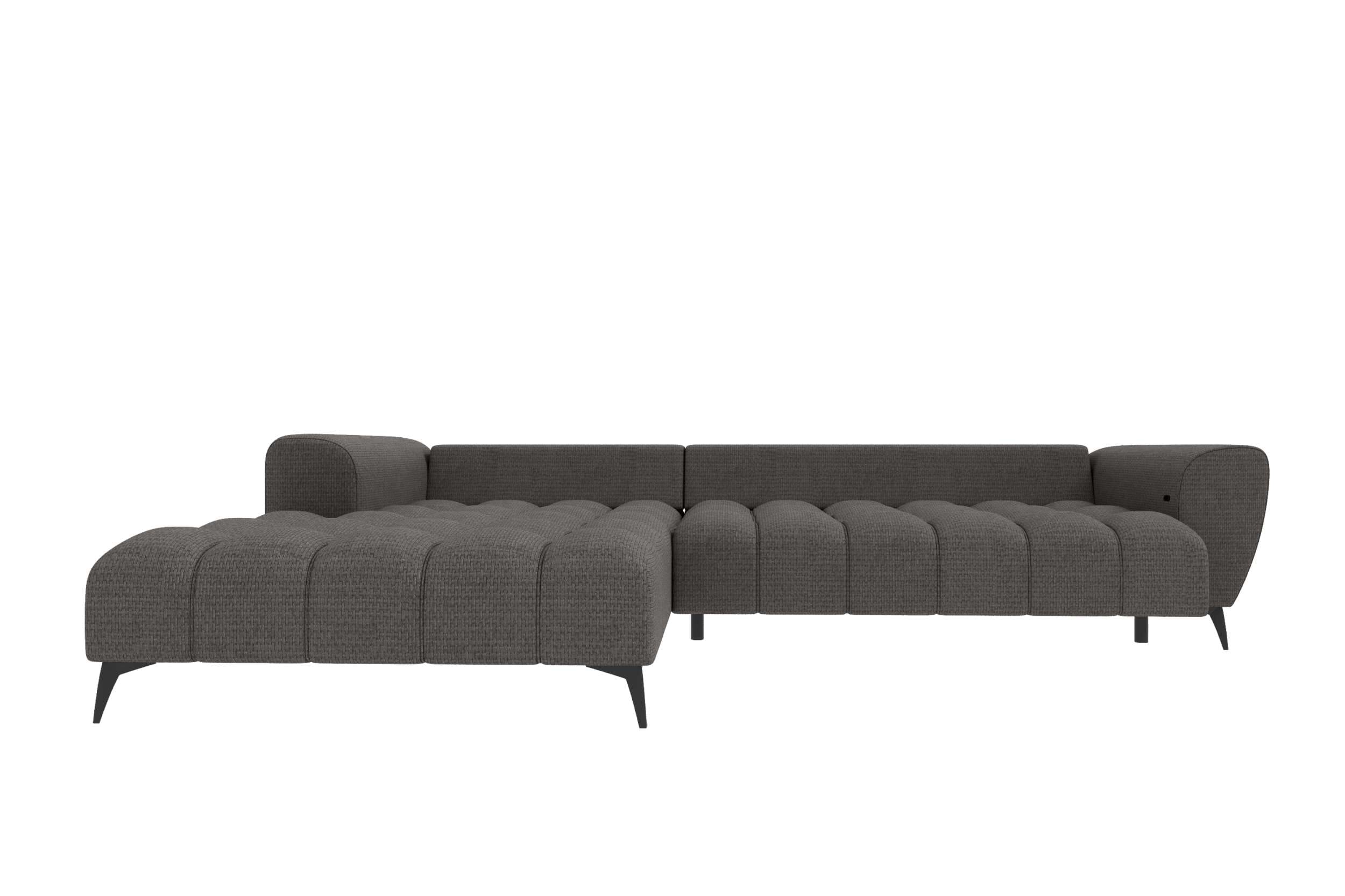 Stoff Ecksofa Avino L-Form Anthrazit