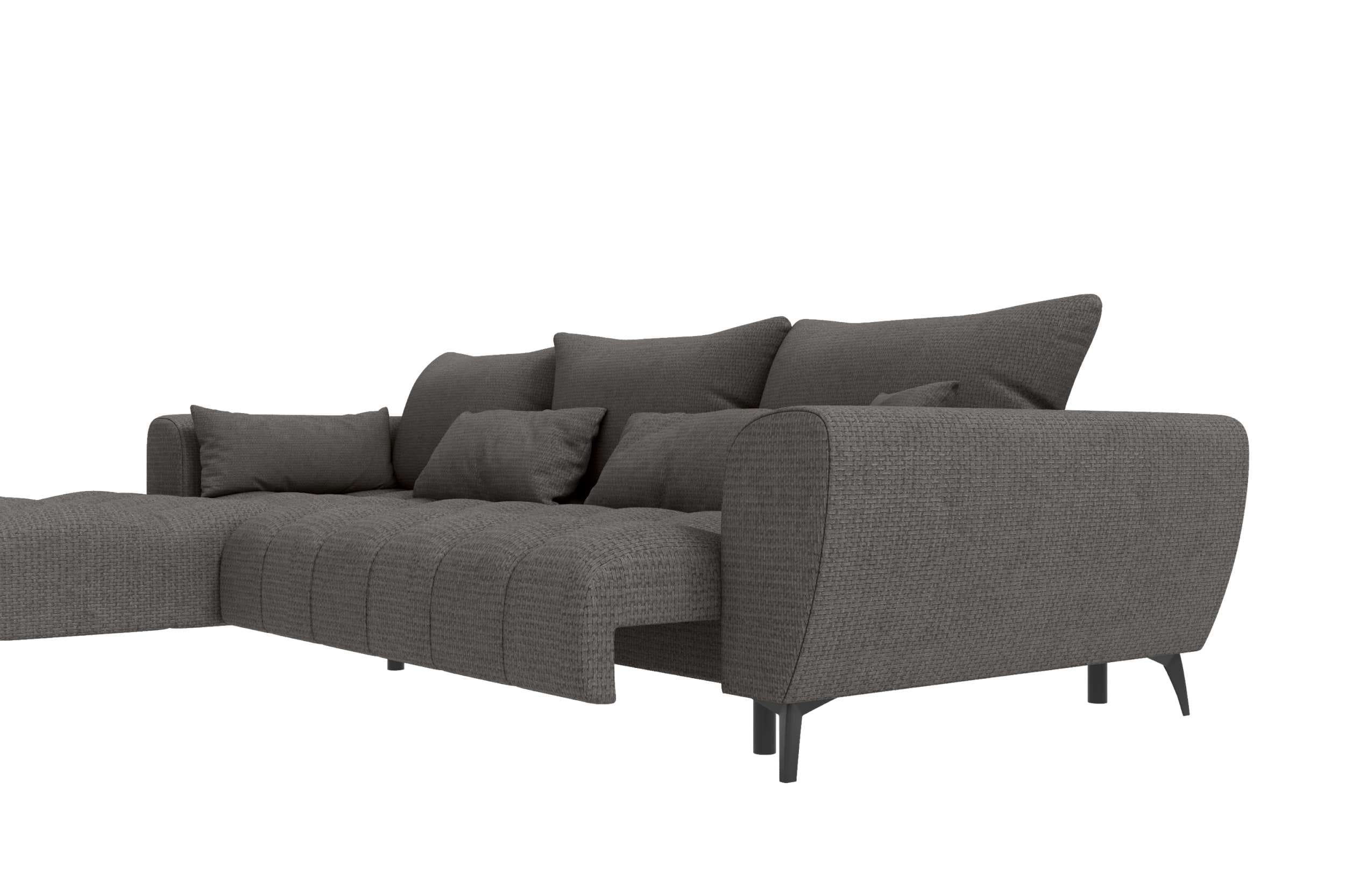 Stoff Ecksofa Avino L-Form Anthrazit