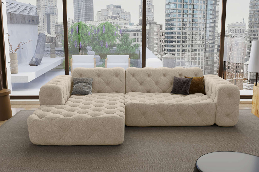 Kurzes Ecksofa Menorca L-Form in Stoff