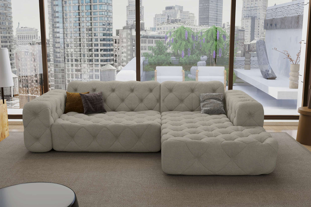 Kurzes Ecksofa Menorca L-Form in Stoff