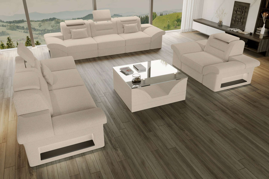 Polster-Sofagarnitur Monza, 3-Sitzer, 2-Sitzer und Sessel