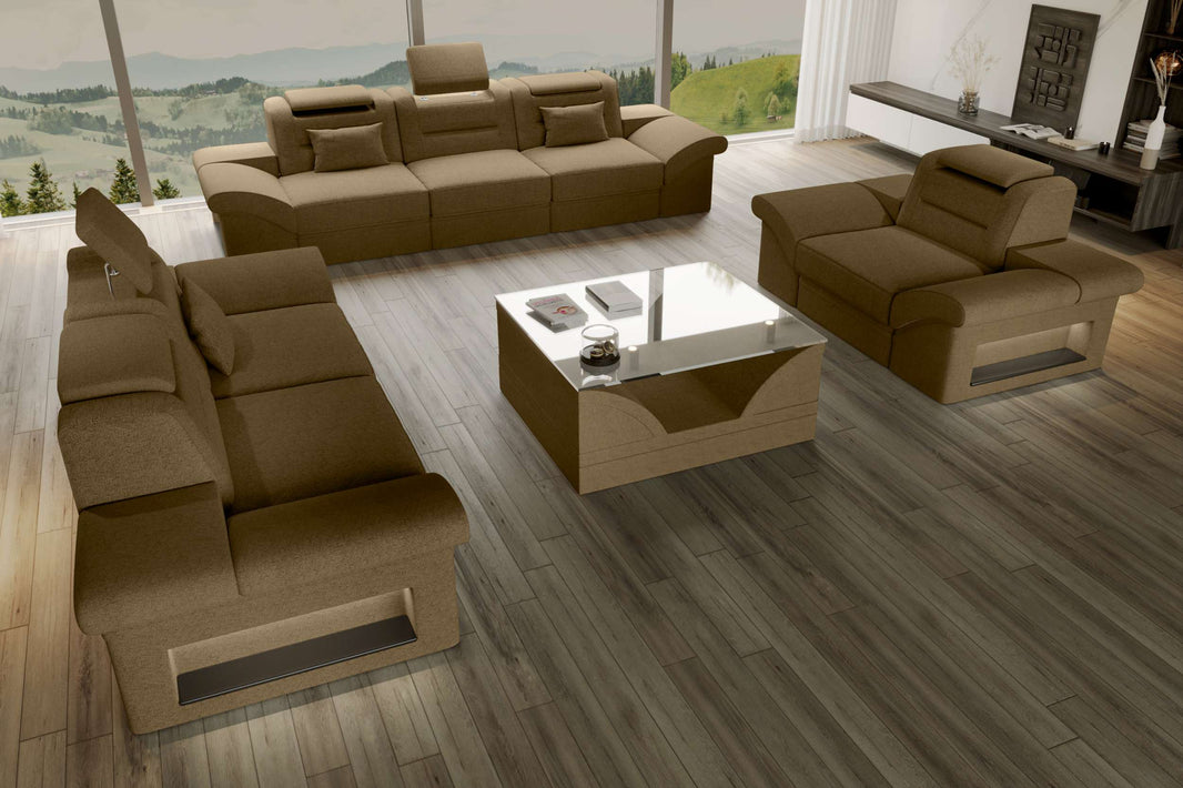 Polster-Sofagarnitur Monza, 3-Sitzer, 2-Sitzer und Sessel
