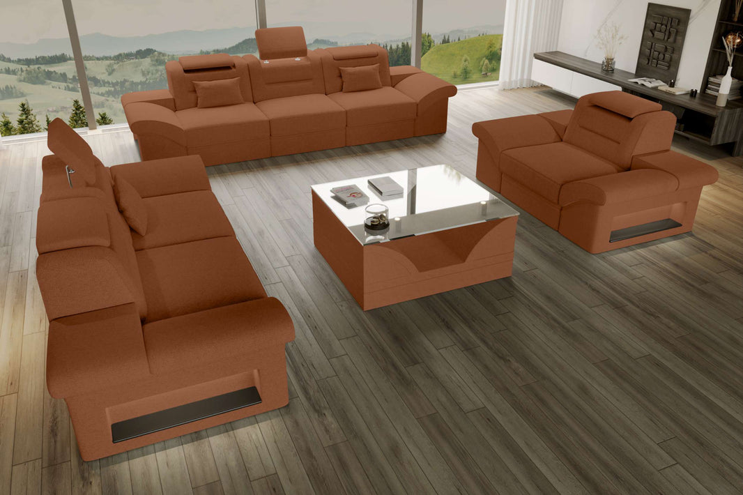 Polster-Sofagarnitur Monza, 3-Sitzer, 2-Sitzer und Sessel