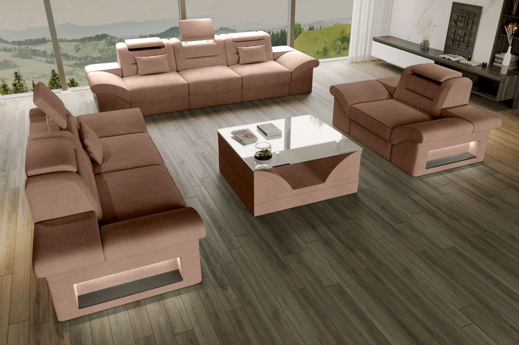 Polster-Sofagarnitur Monza, 3-Sitzer, 2-Sitzer und Sessel