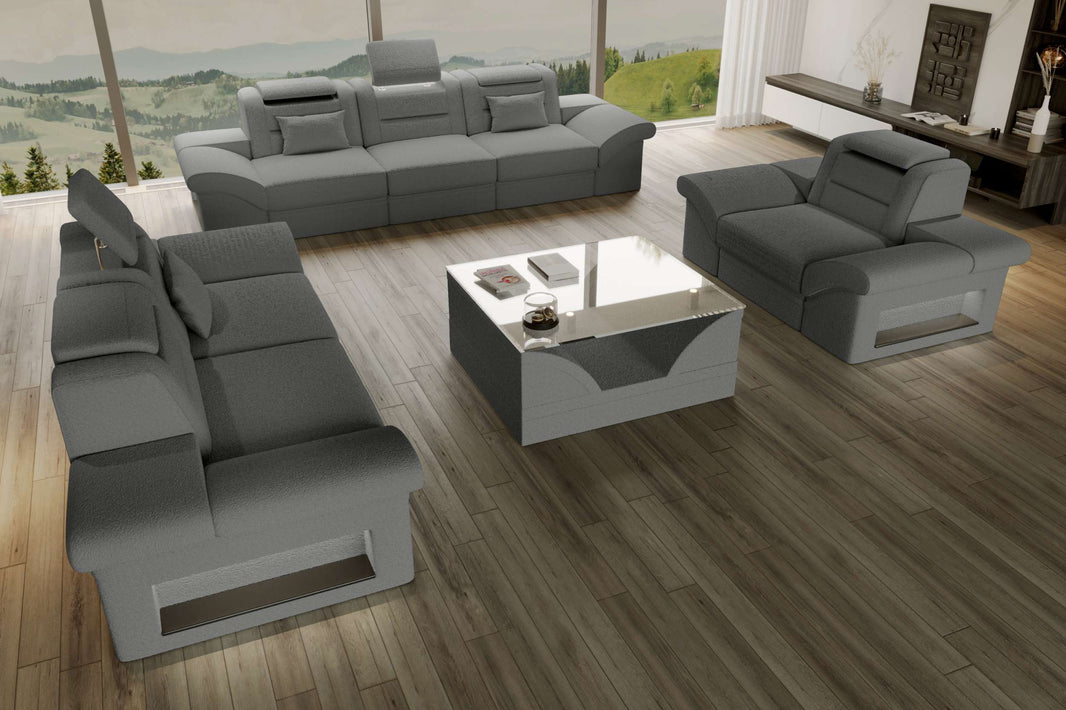 Polster-Sofagarnitur Monza, 3-Sitzer, 2-Sitzer und Sessel