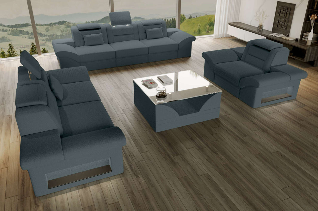 Polster-Sofagarnitur Monza, 3-Sitzer, 2-Sitzer und Sessel