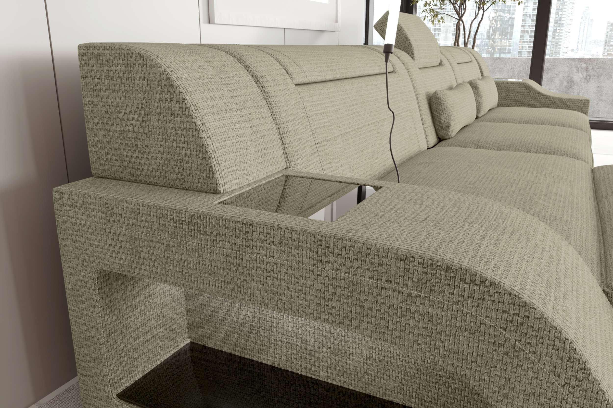 Ecksofa Palermo L Form Stoffsofa Beige