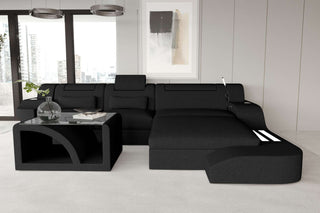 Ecksofa Palermo L Form Stoffsofa Schwarz