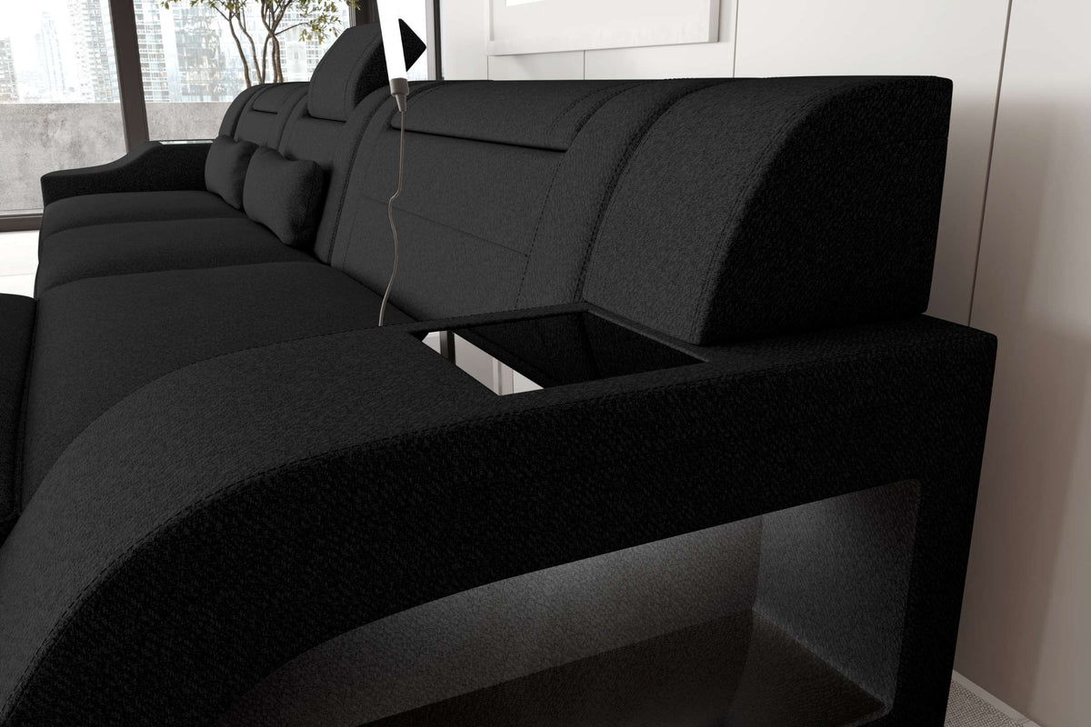Ecksofa Palermo L Form Stoffsofa Schwarz