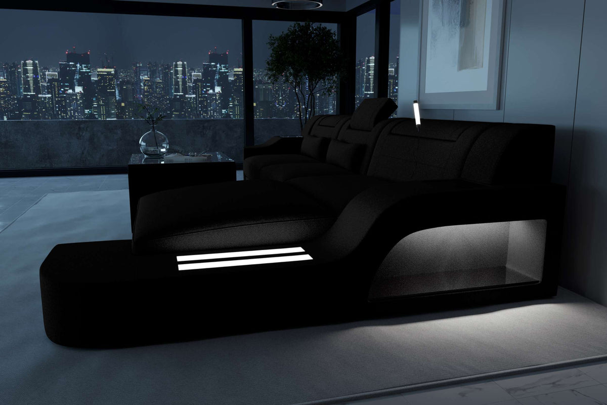 Ecksofa Palermo L Form Stoffsofa Schwarz