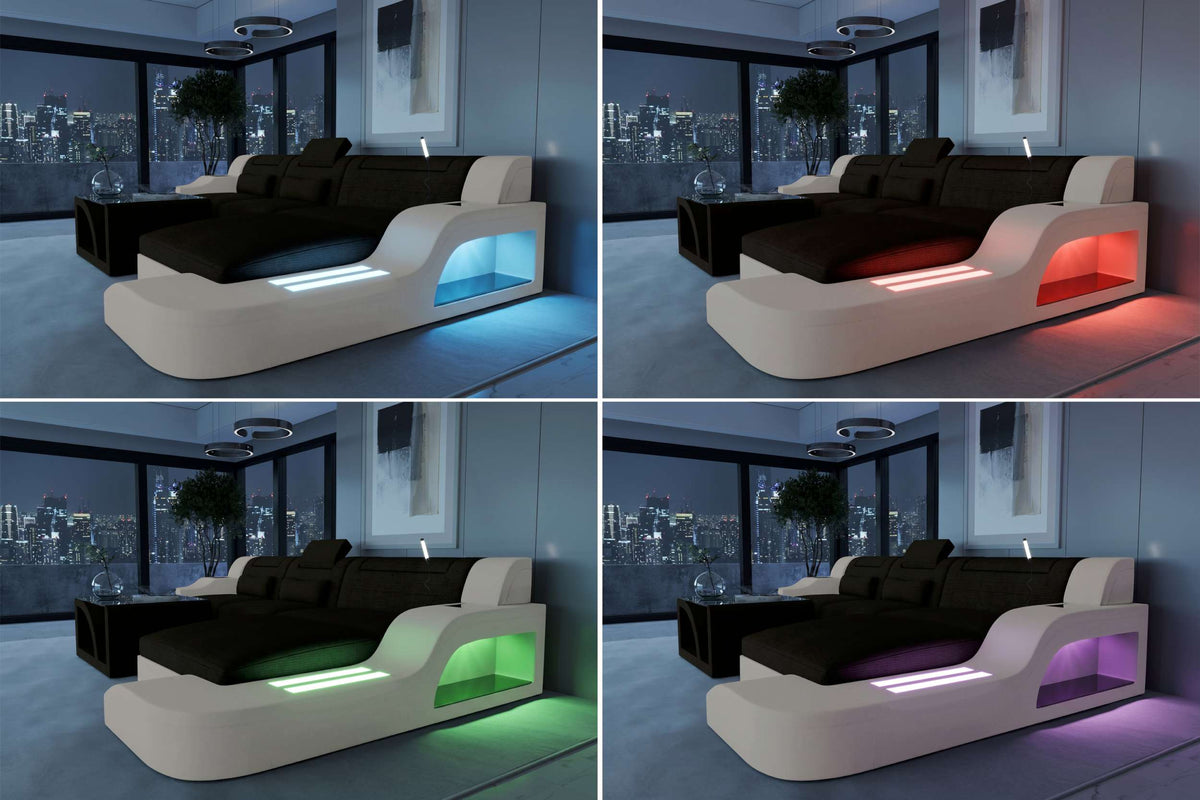 Ecksofa Palermo L Form Stoffsofa Schwarz