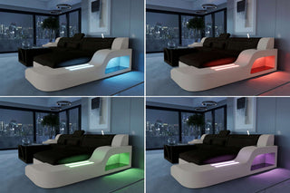 Ecksofa Palermo L Form Stoffsofa Schwarz