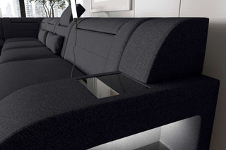XXL Wohnlandschaft Palermo Stoffsofa Schwarz