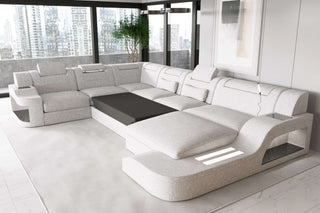 XXL Wohnlandschaft Palermo Stoffsofa Schwarz
