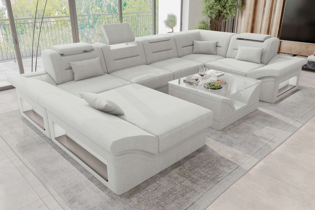 Wohnlandschaft Enzo U Form Stoffsofa