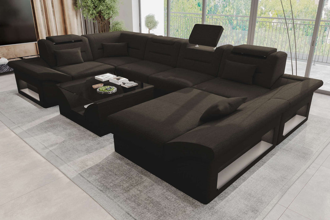 Wohnlandschaft Enzo U Form Stoffsofa