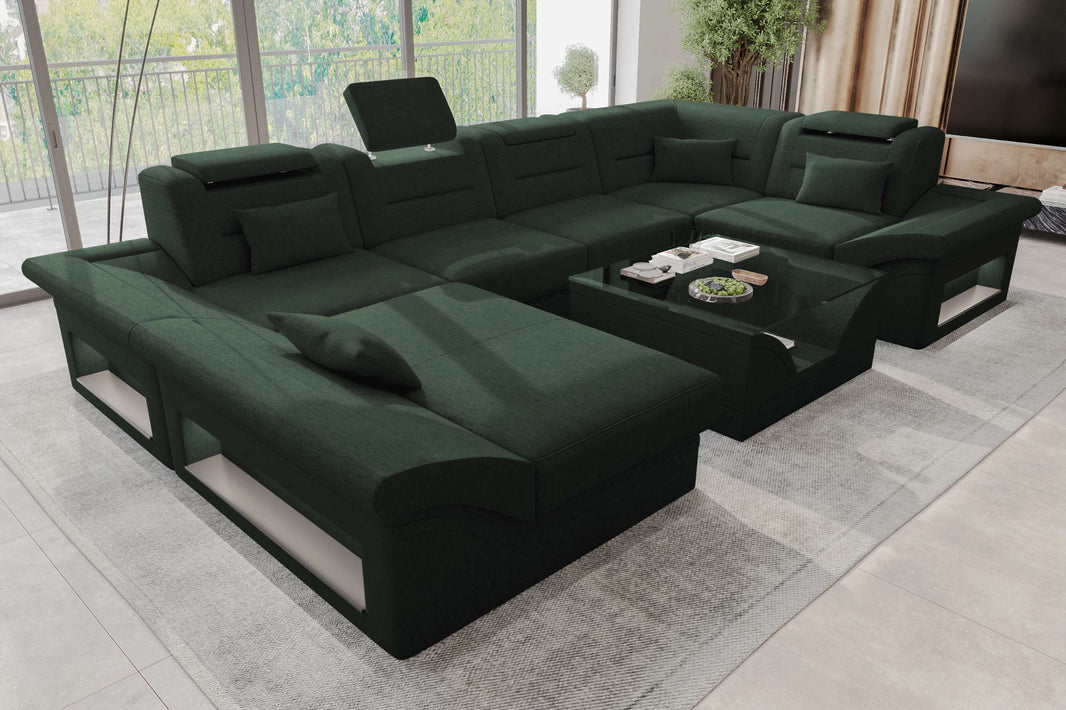 Wohnlandschaft Enzo U Form Stoffsofa