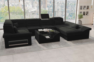 Wohnlandschaft Enzo U Form Stoffsofa Schwarz