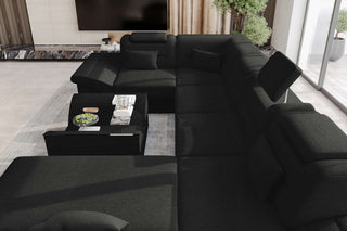 Wohnlandschaft Enzo U Form Stoffsofa Schwarz