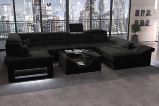 Wohnlandschaft Enzo U Form Stoffsofa Schwarz