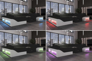 Wohnlandschaft Enzo U Form Stoffsofa Schwarz