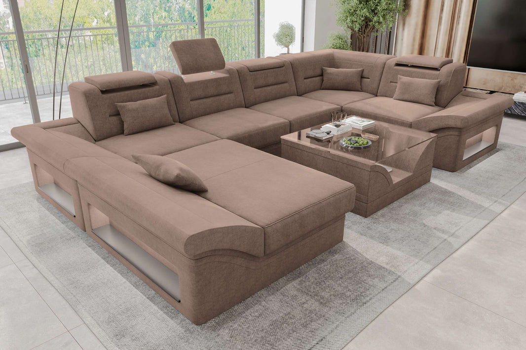 Wohnlandschaft Enzo U Form Stoffsofa