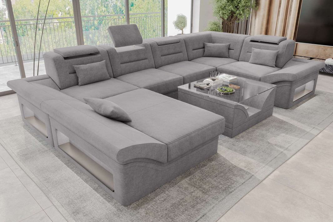 Wohnlandschaft Enzo U Form Stoffsofa