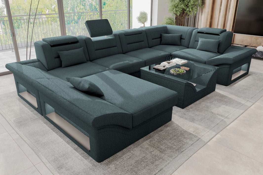 Wohnlandschaft Enzo U Form Stoffsofa