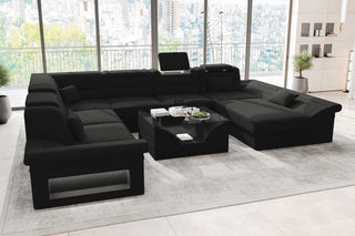 XXL Wohnlandschaft Enzo Stoffsofa Schwarz