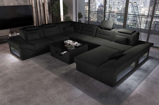 XXL Wohnlandschaft Enzo Stoffsofa Schwarz