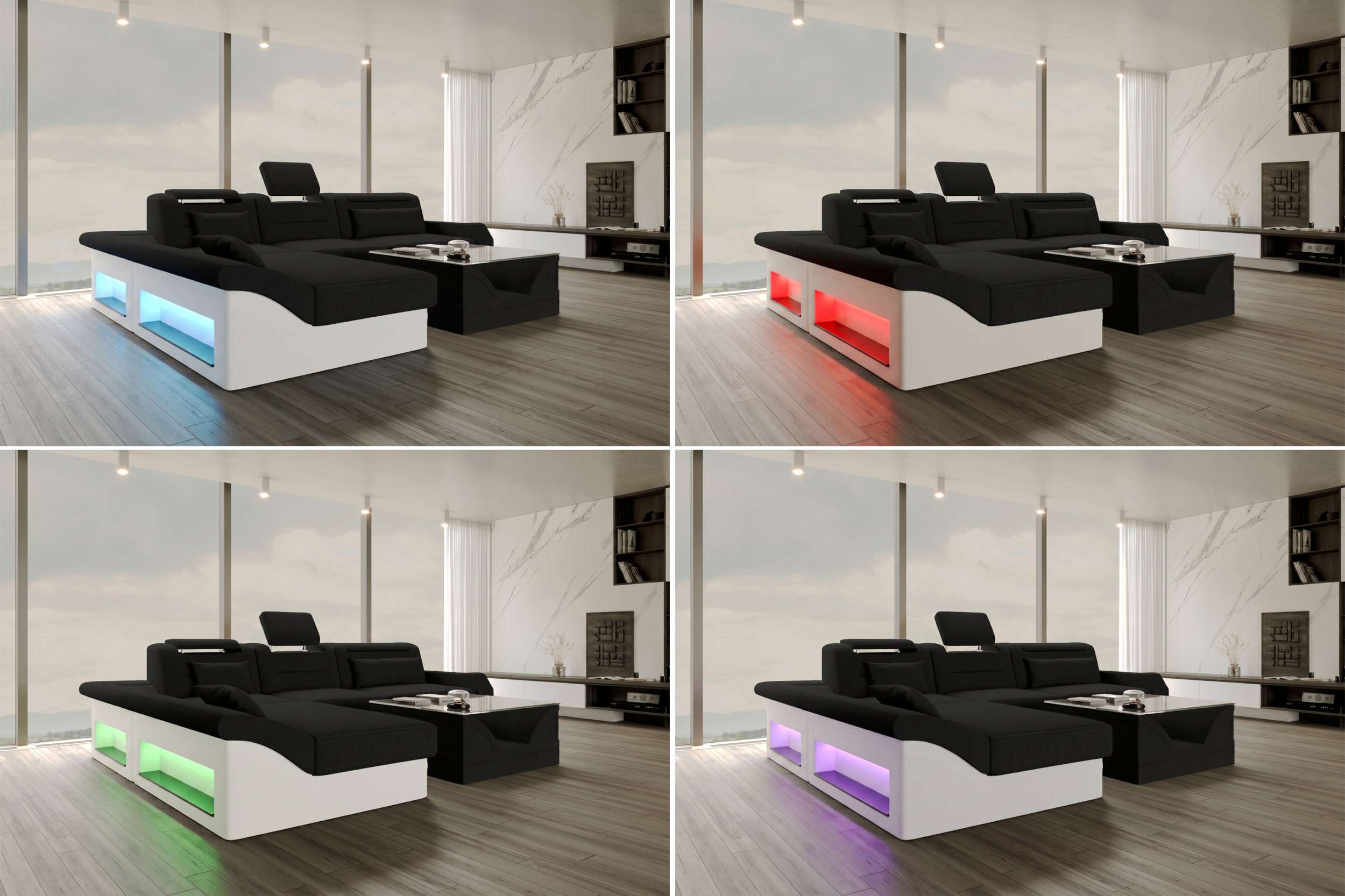 Ecksofa Monza L Form Stoffsofa Hellbraun