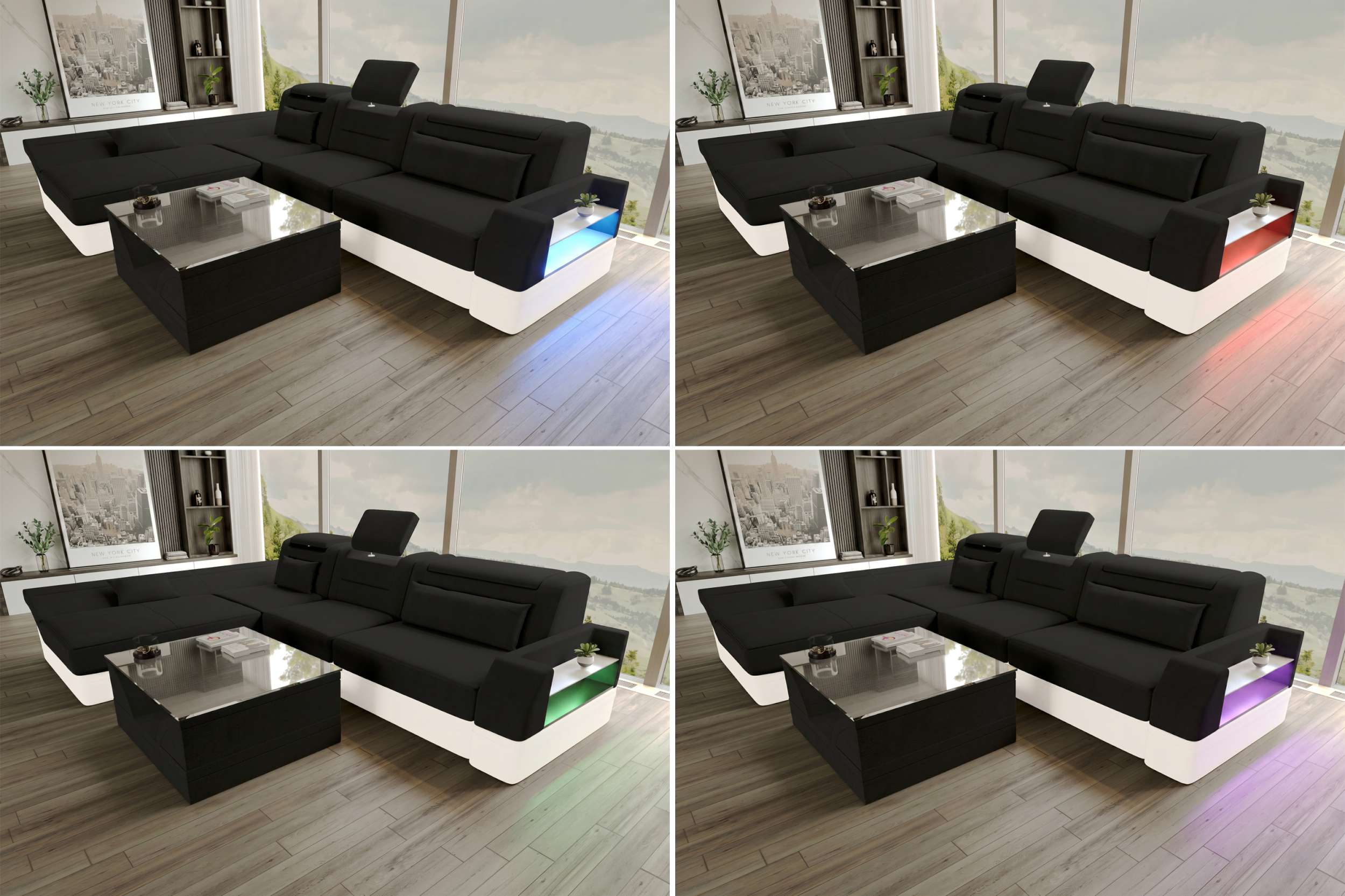 Ecksofa Monza L Form Stoffsofa Hellbraun