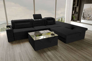 Ecksofa Monza L Form Stoffsofa Schwarz