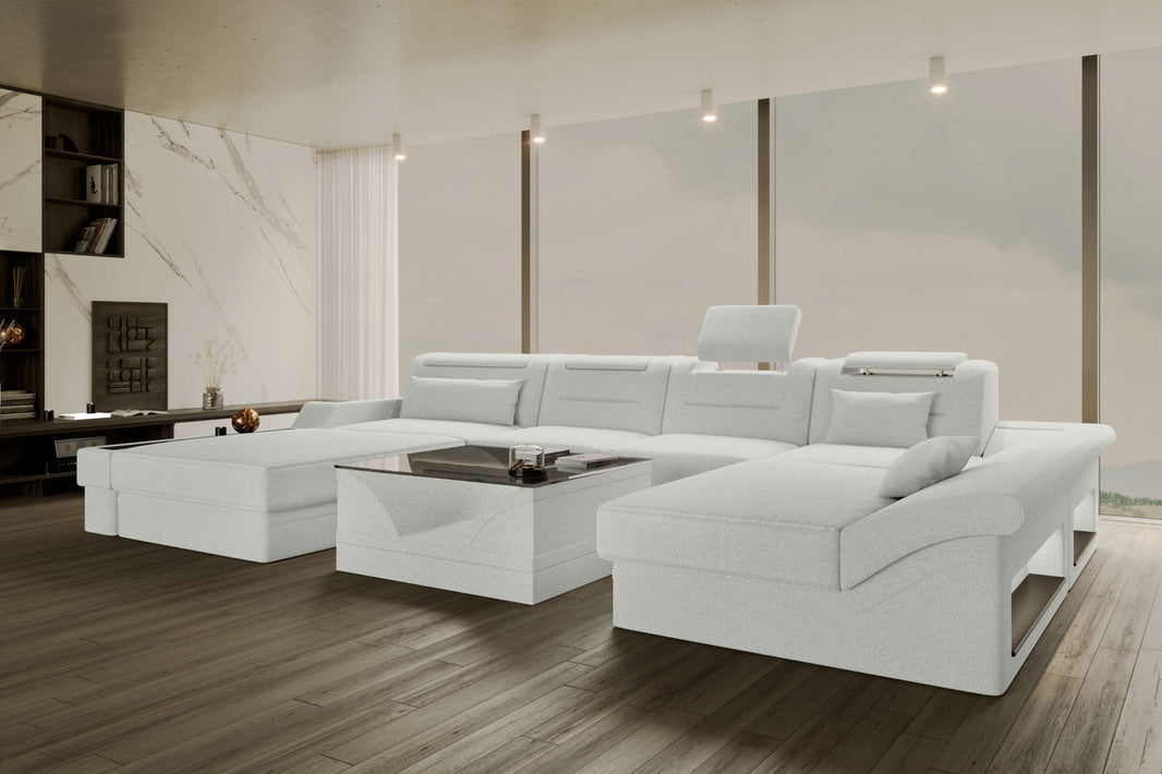 Wohnlandschaft Monza U Form Stoffsofa