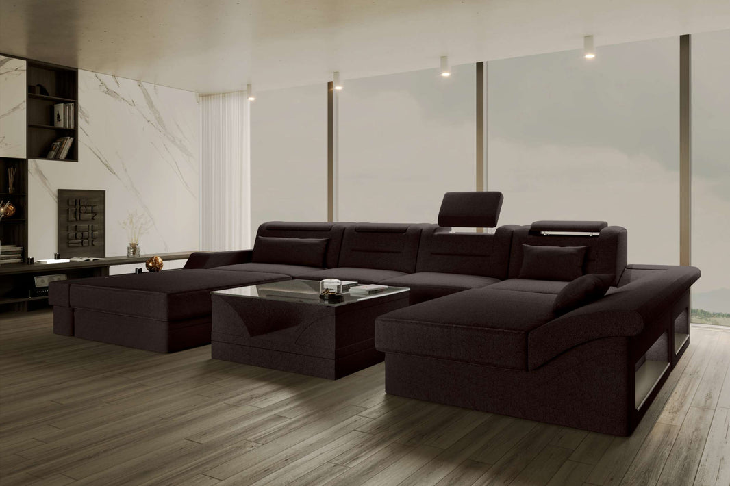 Wohnlandschaft Monza U Form Stoffsofa