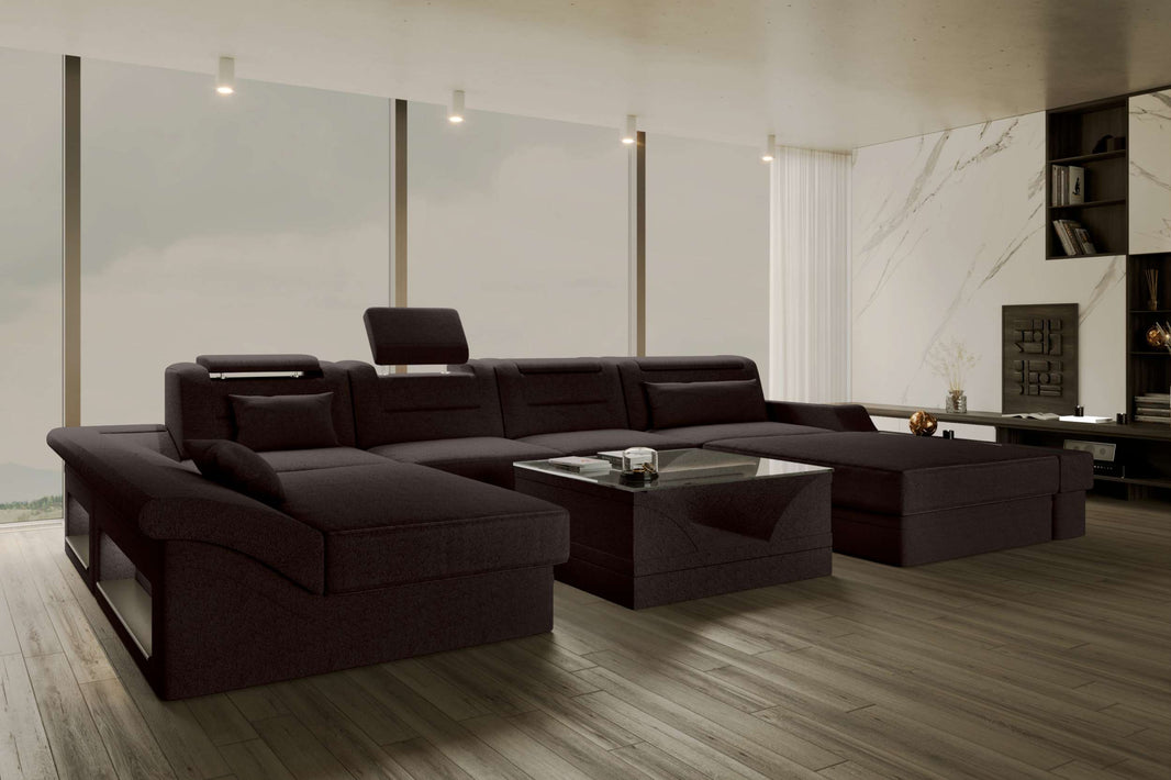 Wohnlandschaft Monza U Form Stoffsofa