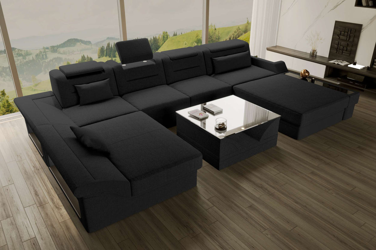 Wohnlandschaft Monza U Form Stoffsofa