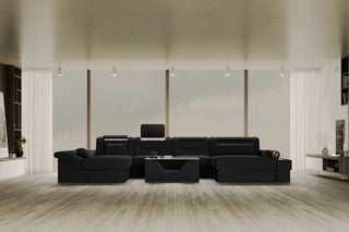 Wohnlandschaft Monza U Form Stoffsofa Schwarz