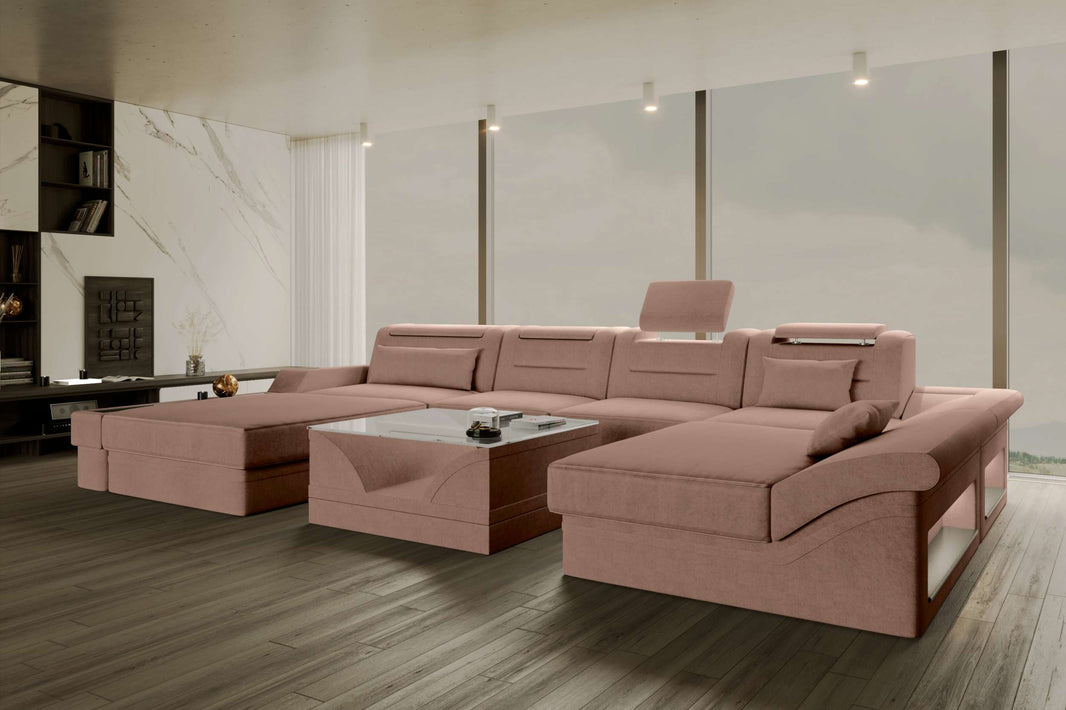 Wohnlandschaft Monza U Form Stoffsofa
