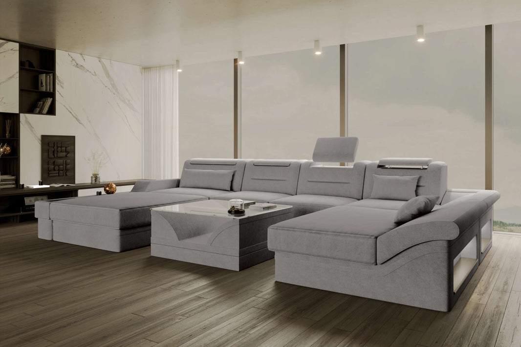 Wohnlandschaft Monza U Form Stoffsofa