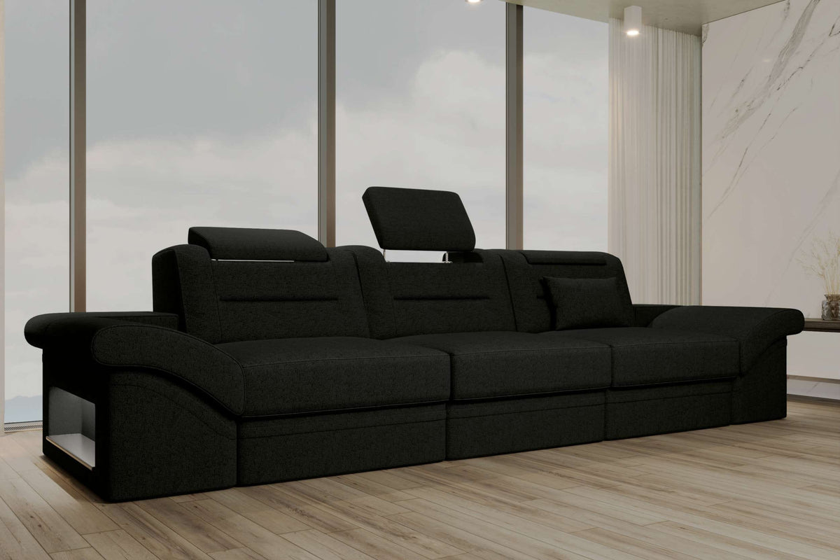 Couch Monza 3 Sitzer Stoffsofa Dunkelgrün