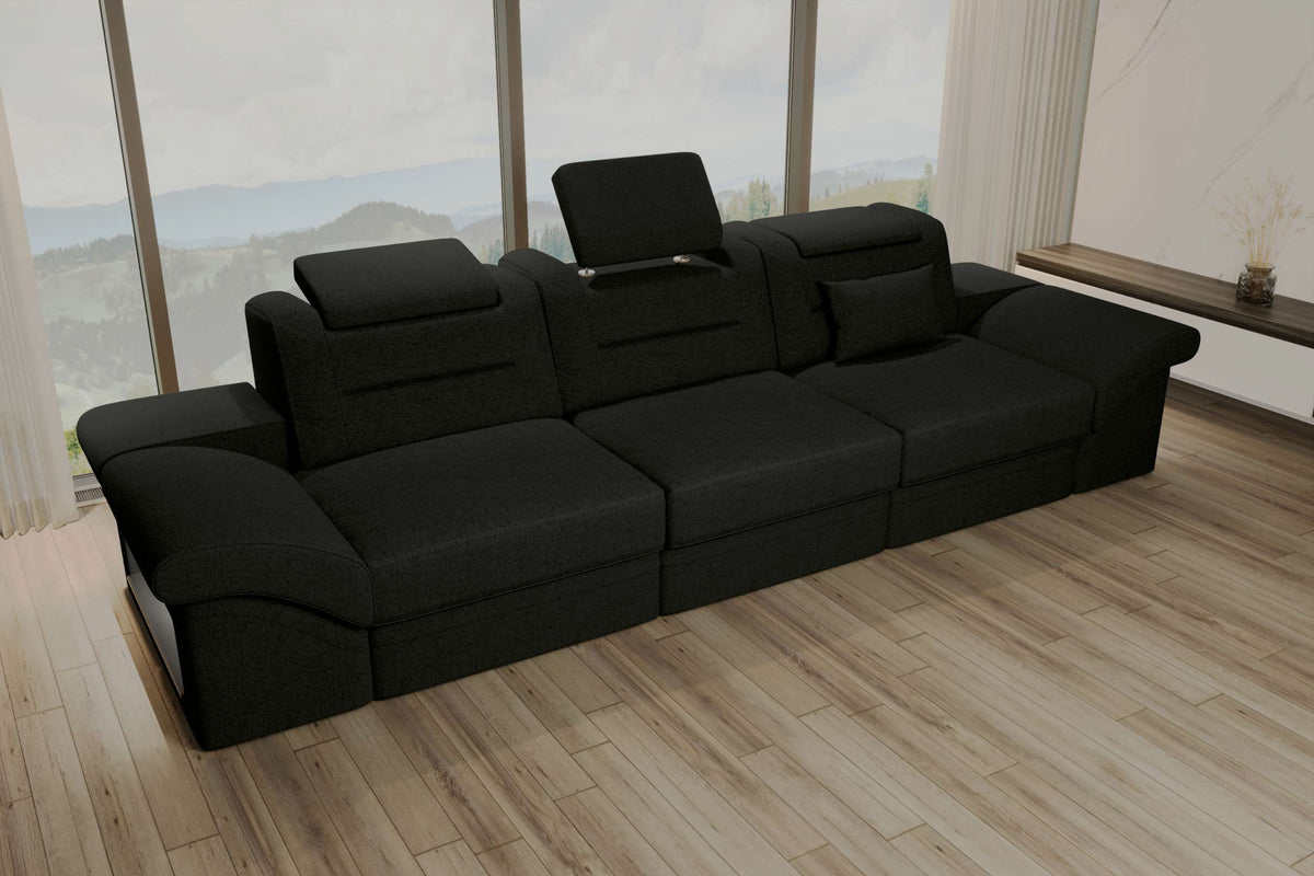Couch Monza 3 Sitzer Stoffsofa Dunkelgrün