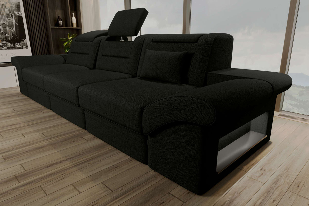 Couch Monza 3 Sitzer Stoffsofa Dunkelgrün