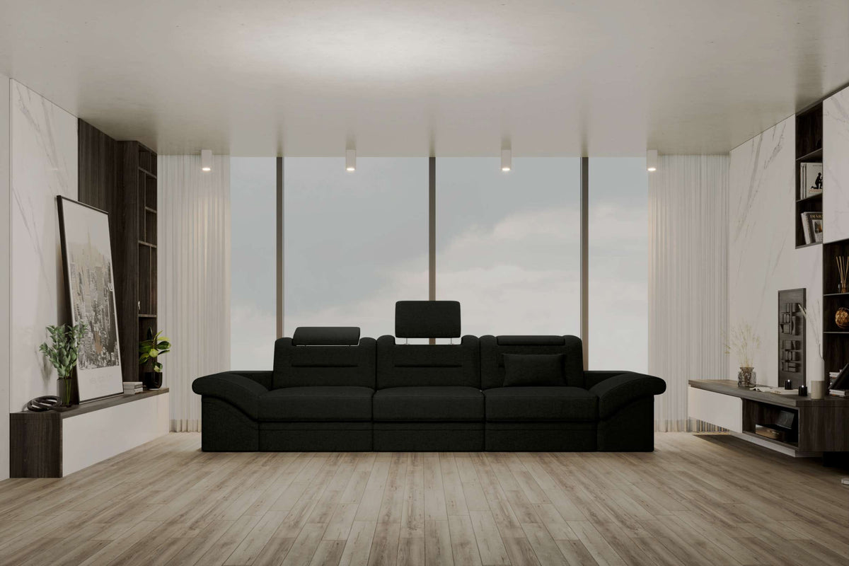 Couch Monza 3 Sitzer Stoffsofa Dunkelgrün