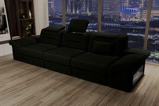 Couch Monza 3 Sitzer Stoffsofa Dunkelgrün