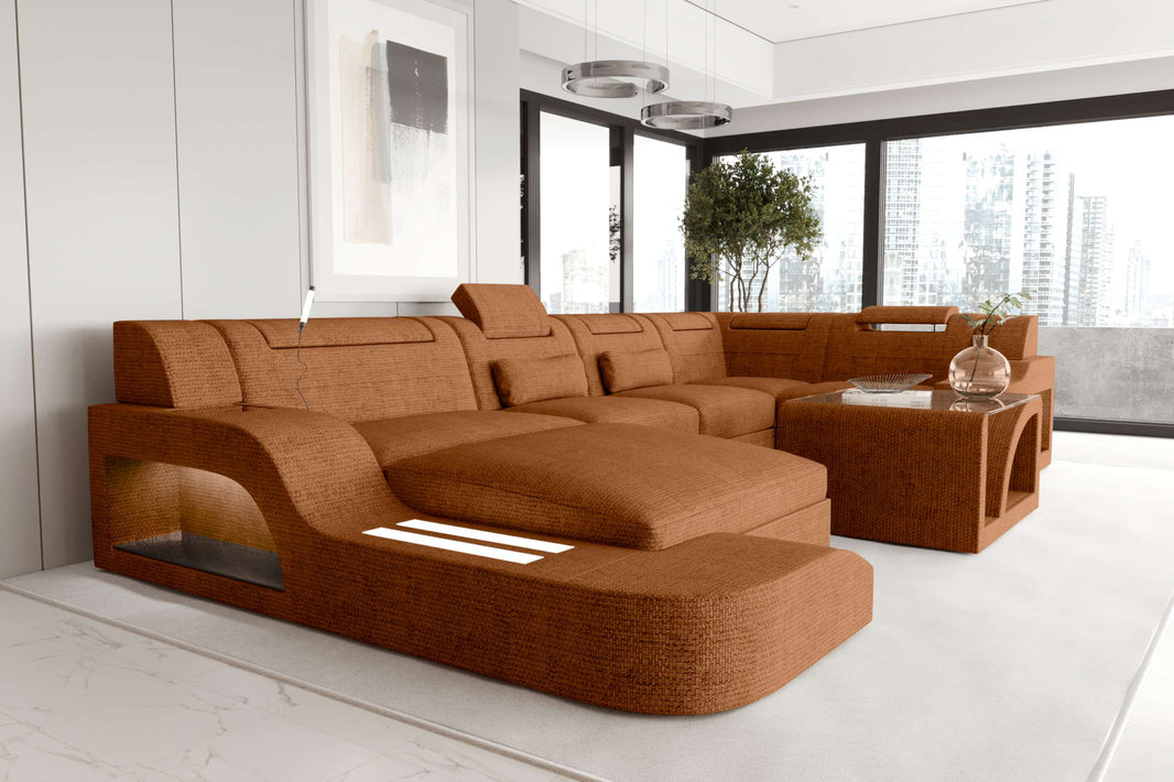 Wohnlandschaft Palermo U Form Stoffsofa