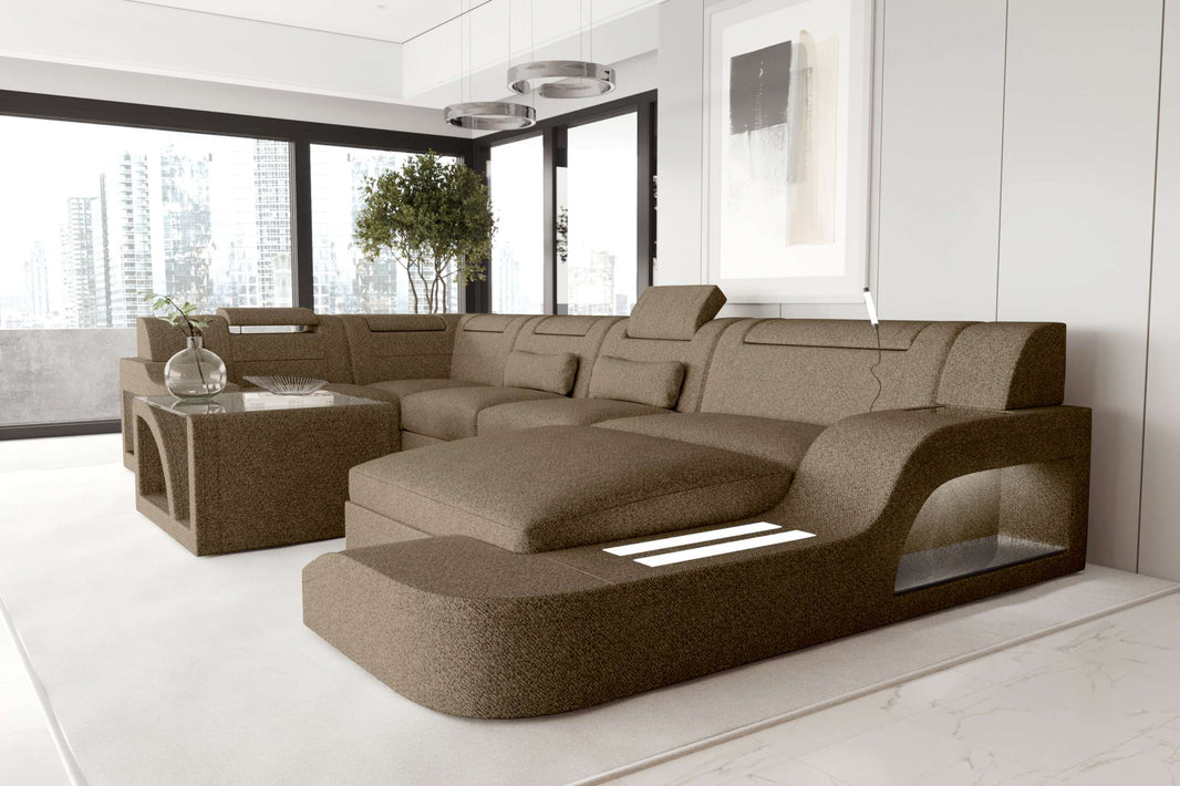 Wohnlandschaft Palermo U Form Stoffsofa