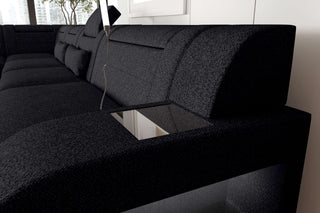 Wohnlandschaft Palermo U Form Stoffsofa Schwarz